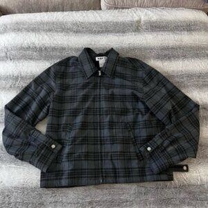 Hope Brand Grey and Black Plaid Lined Jacket Dark Academia Man 52 Women 44